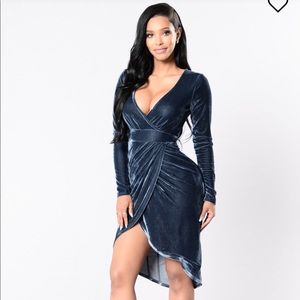 Fashion Nova Endless Love Velvet Wrap Dress
